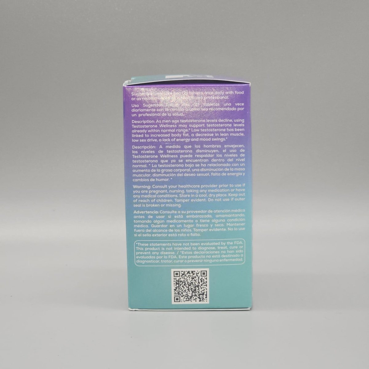 Testosterone Wellness for Men - 60 Tablets - Bio Nutrition — vista lateral (foto de archivo)