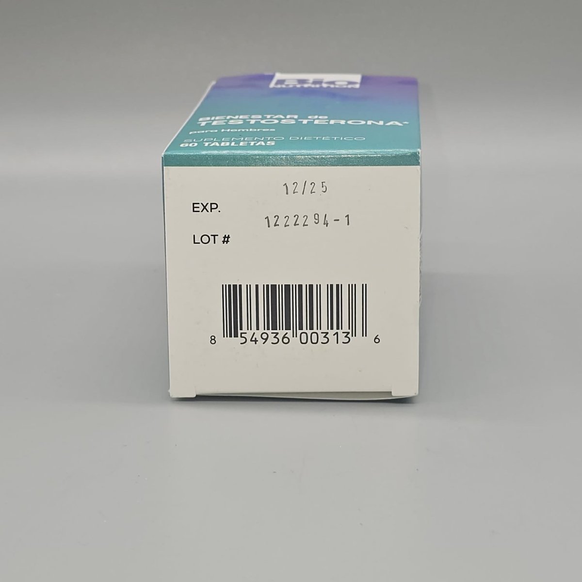 Testosterone Wellness for Men - 60 Tablets - Bio Nutrition — etiqueta del producto (foto de archivo)