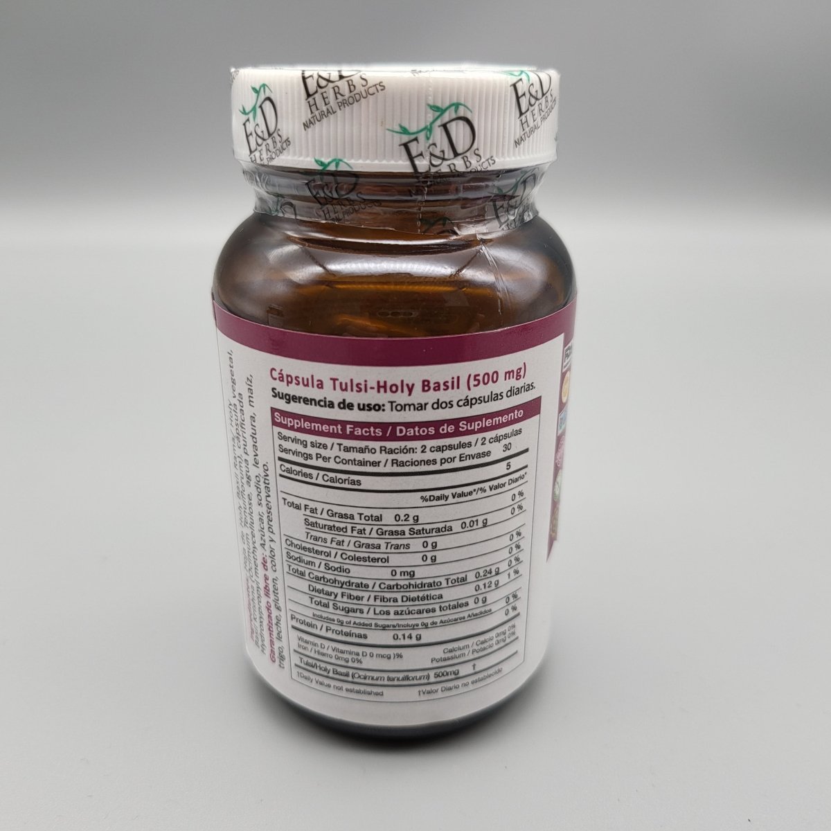 Tulsi - Holy Basil - 500mg - 60 Capsulas (foto de archivo)