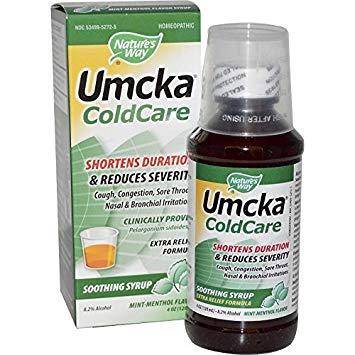 Umcka ColdCare - Shortens Duration & Reduces Severity - Mint-Menthol Flavored - 4oz de Nat (foto de archivo)