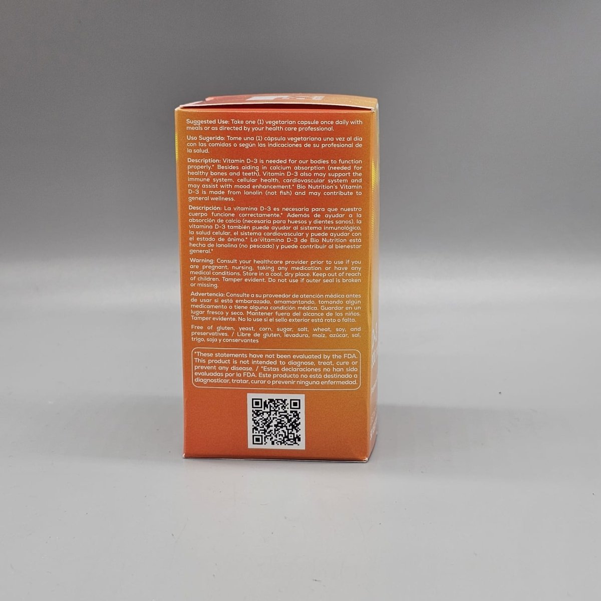 Vitamina D3 12.000 UI (300 mcg) Bio Nutrition, 50 Cápsulas Vegetales — imagen 8