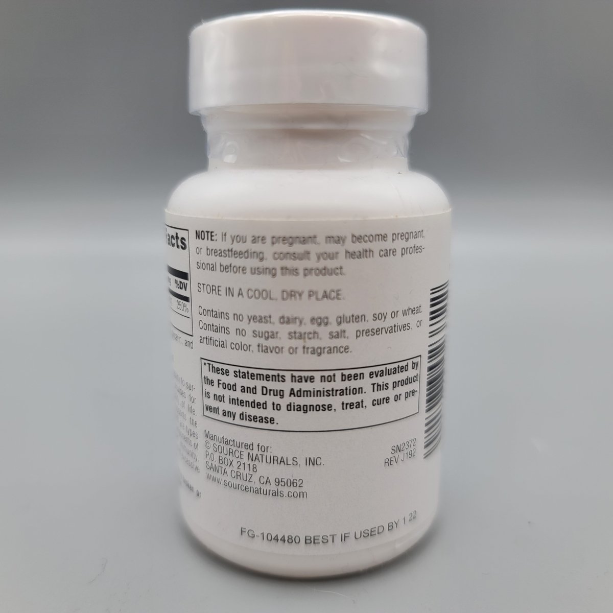 Wellness Vitamin D-3 - 2000 IU - 100 SoftGels - Source Naturals — vista posterior del envase