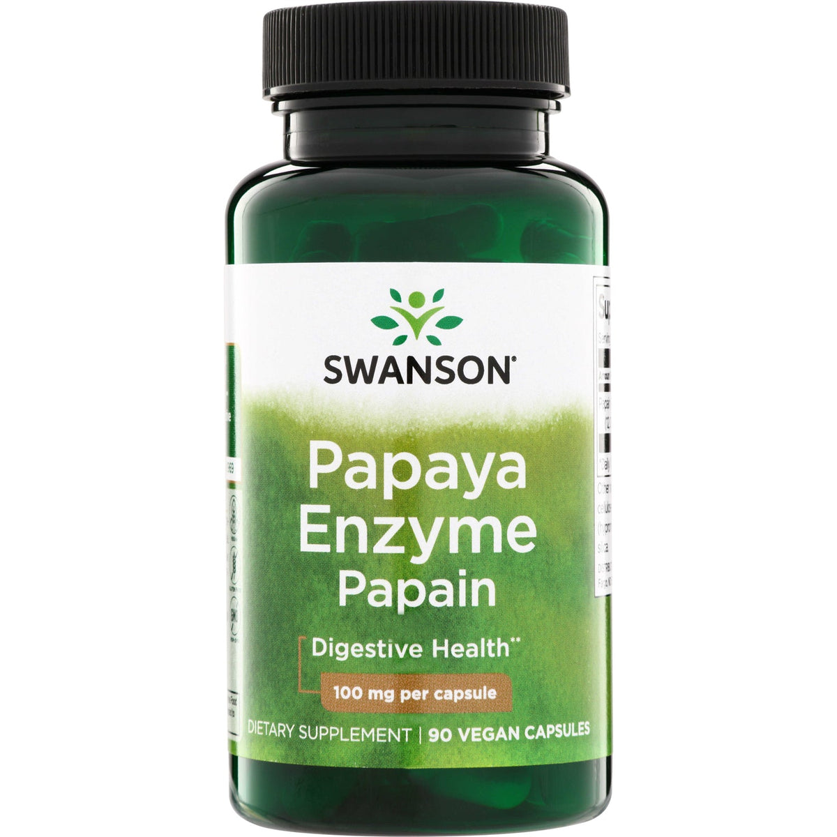 Papaína 100 mg Swanson en cápsulas veganas para la digestión, 90 cápsulas