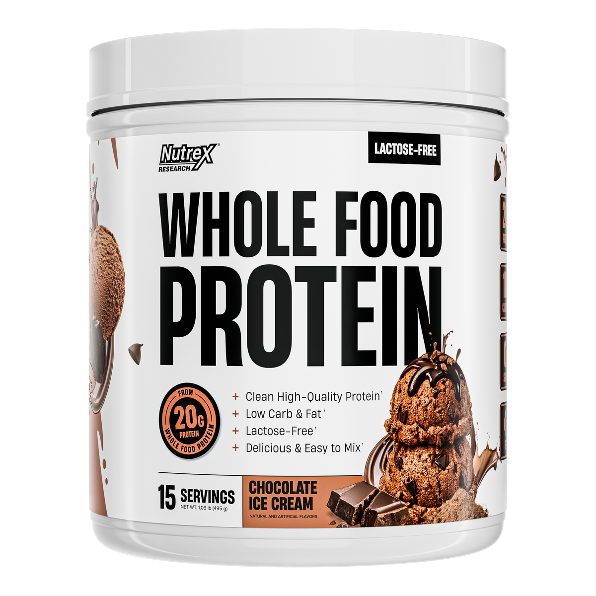 Proteína Nutrex Whole Food Protein Chocolate Ice Cream 15 porciones