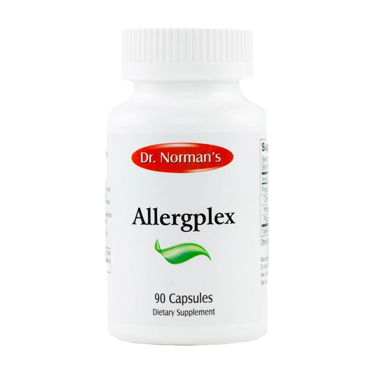 Allergplex Dr. Norman’s: frasco de 90 cápsulas, vista frontal.