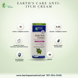 Crema Anti-Picor Earth's Care con Alcanfor y Mentol, 2.4 oz