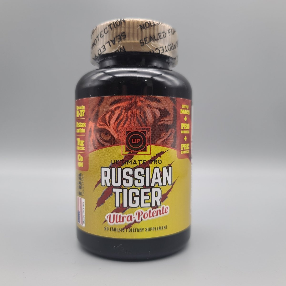 Multivitamínico Russian Tiger de Ultimate Pro en tabletas para la energía diaria (foto de archivo)