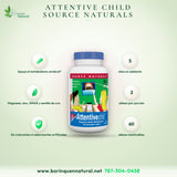 Attentive Child Source Naturals, Masticables para Niños, 60 Obleas