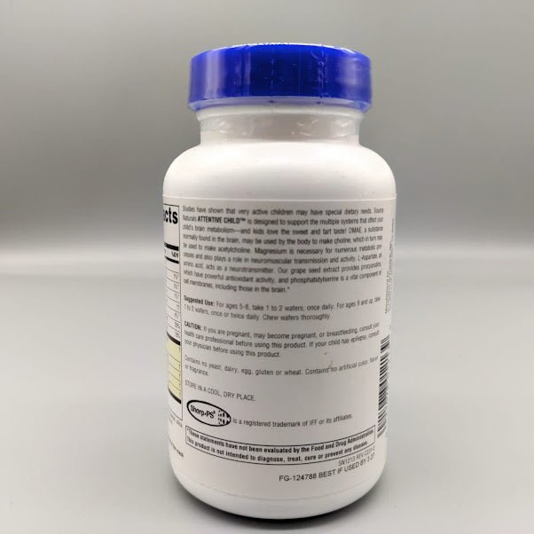 Attentive Child - 30 Chewable Wafers - Source Naturals — vista posterior