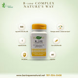 Complejo B-100 Nature's Way para Energía y Nervios, 60 Cápsulas