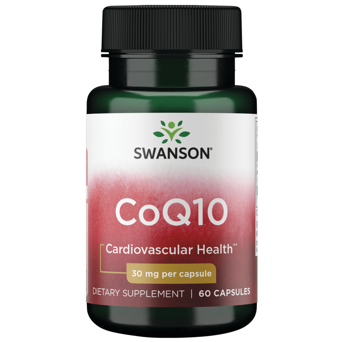 Frasco de CoQ10 de Swanson, 30 mg por cápsula, «Cardiovascular Health**», suplemento dietético de 60 cápsulas