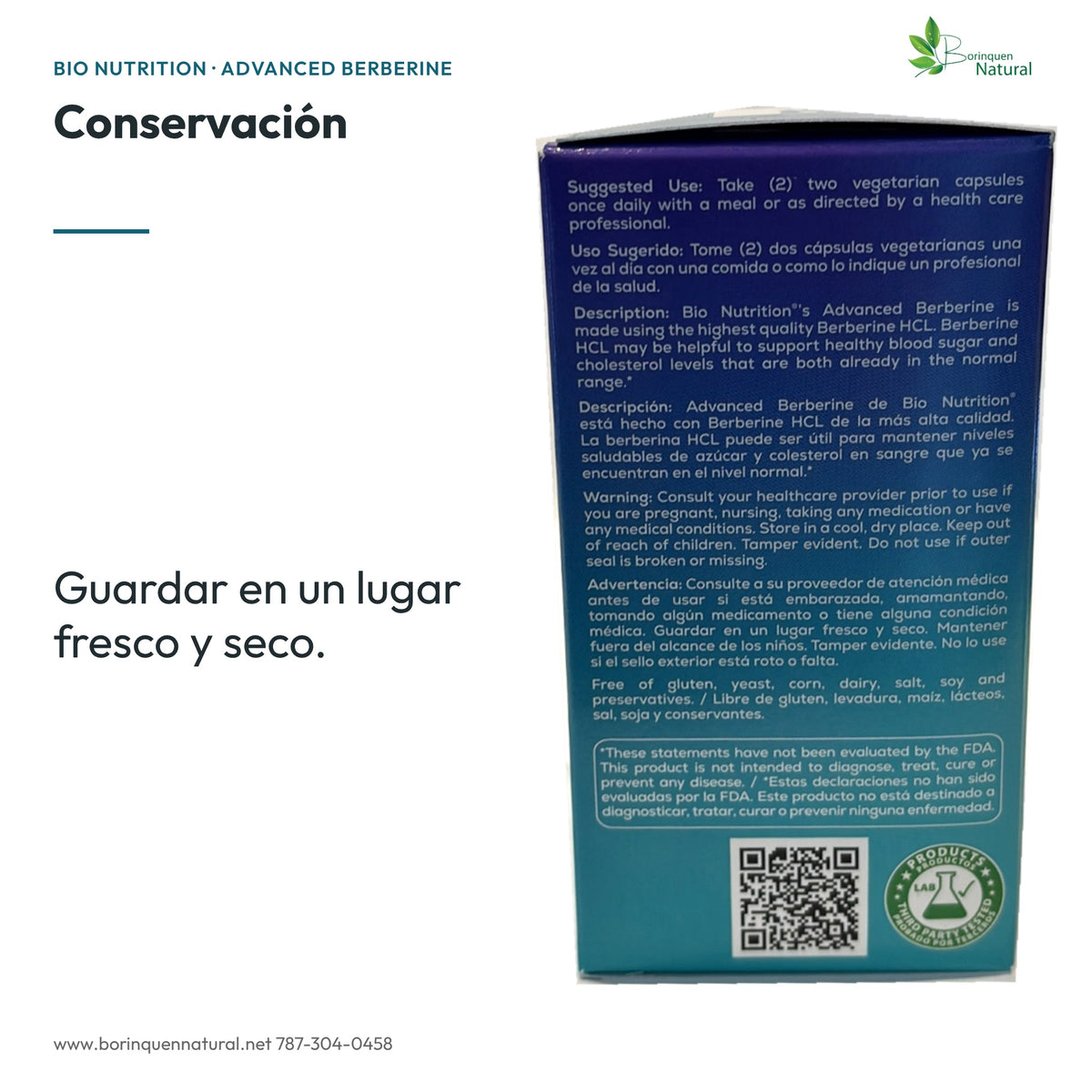Berberina: Conservar en un lugar fresco y seco.