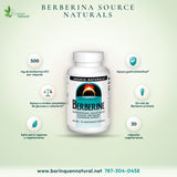 Berberina 500 mg Source Naturals 30 Cápsulas, Azúcar y Colesterol