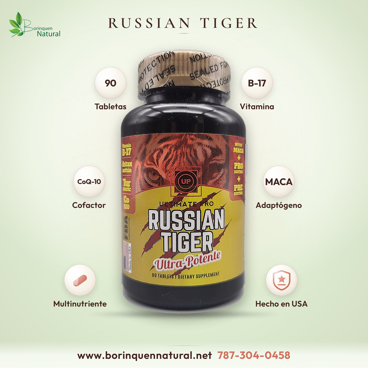 Russian Tiger Ultimate Pro multivitamínico 90 tabletas — Borinquen Natural Puerto Rico