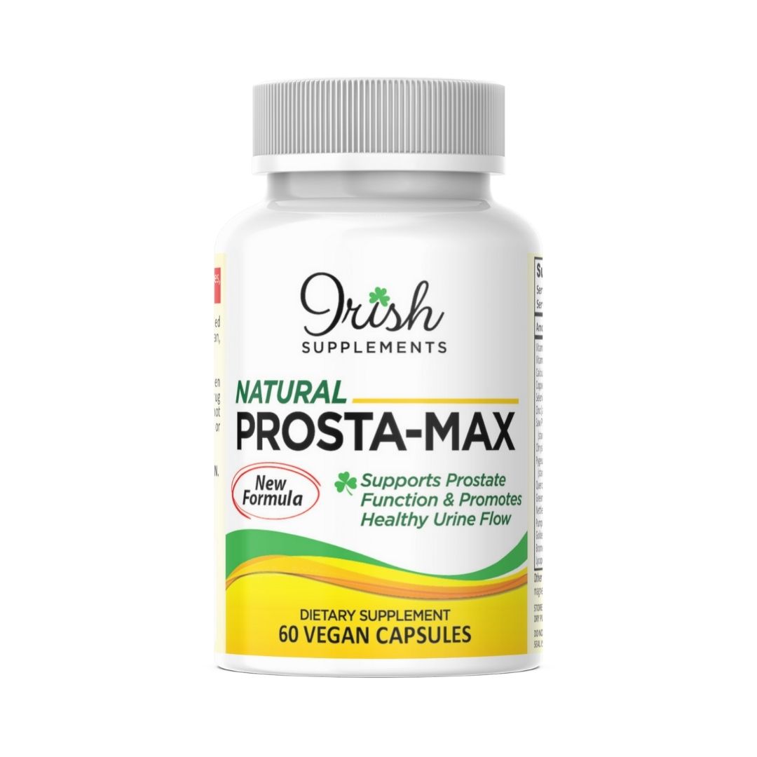 Prosta-Max Irish Supplements para apoyo de la próstata y flujo de orina, 60 cápsulas veganas