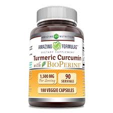 Turmeric Curcumin & Ginger con Bioperine 1500 mg – 180 cápsulaS de Amazing Nutrition