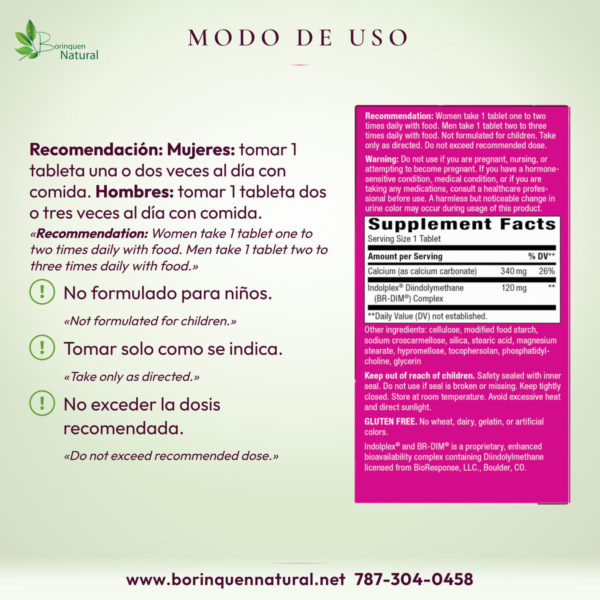 Estrobalance: mujeres, 1 tableta 1–2 veces al día; hombres, 1 tableta 2–3 veces al día, con comida.