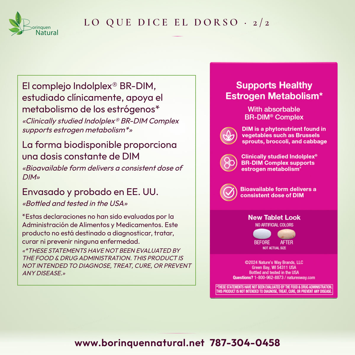 Estrobalance: complejo Indolplex BR-DIM estudiado clínicamente; forma biodisponible con dosis constante de DIM.