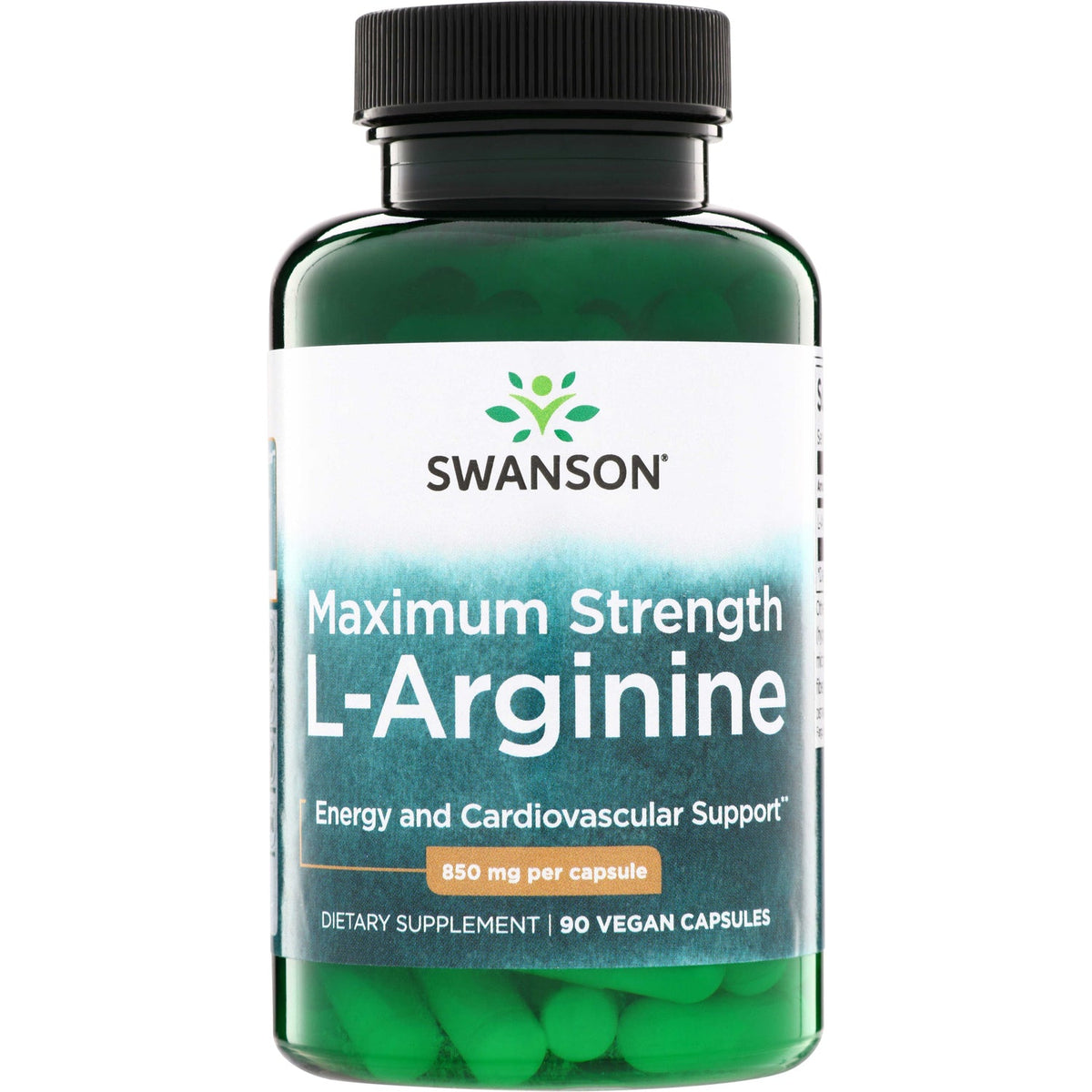 L-Arginina 850 mg Swanson para la circulación y la energía, 90 cápsulas
