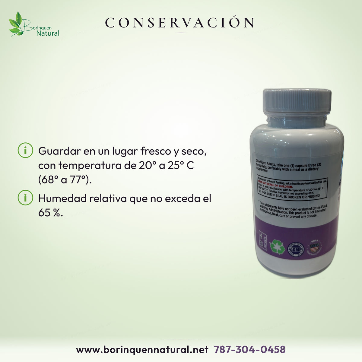 Guardar fresco y seco, de 20 a 25 °C y humedad relativa no mayor del 65 %.