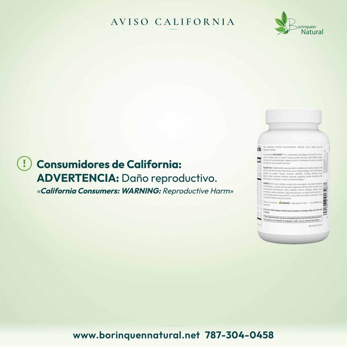 Consumidores de California: advertencia de daño reproductivo.