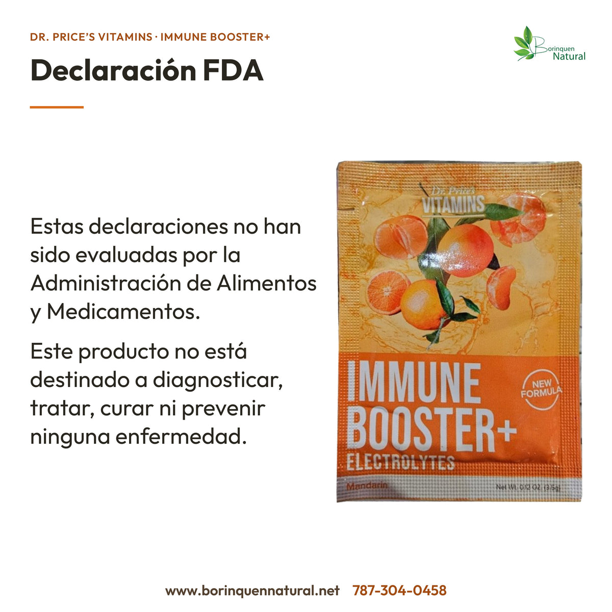 Immune Booster+ Dr. Price’s: declaraciones no evaluadas por la FDA; no destinado a diagnosticar, tratar, curar ni prevenir.
