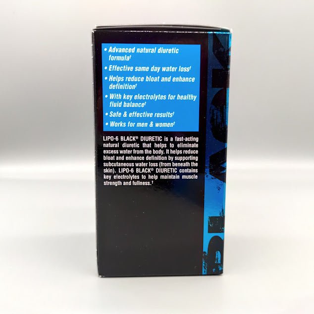 Lipo-6 Black Diurético Natural 80 Cápsulas para Retención de Líquidos — vista posterior del envase