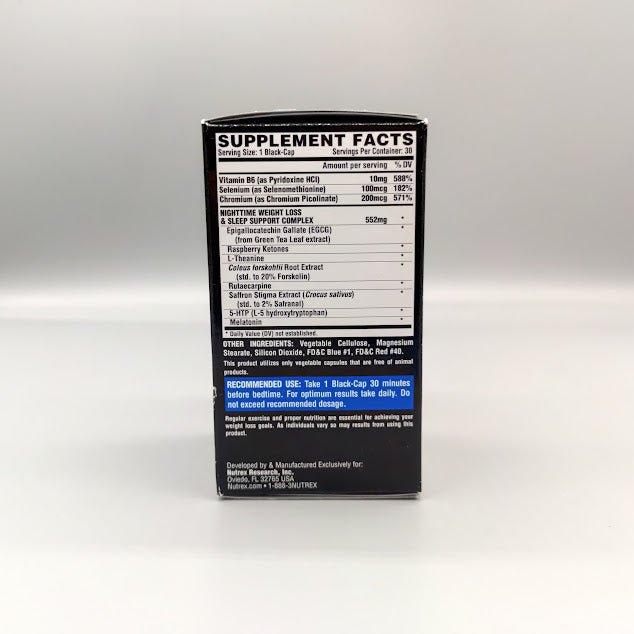 Lipo 6 - Black Nighttime - Ultra Concentrate - Weight Loss &amp; Sleep Support - 30 Capsules