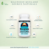 Source Naturals Magnesium Chelate 100 mg, 100 Tablets