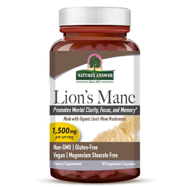 Melena de león, 1500 mg, 90 cápsulas vegetales Nature's Answer
