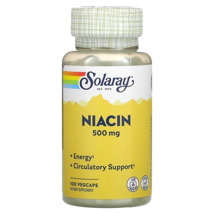 Niacin 500 mg, 100 cápsulas vegetarianas de Solaray