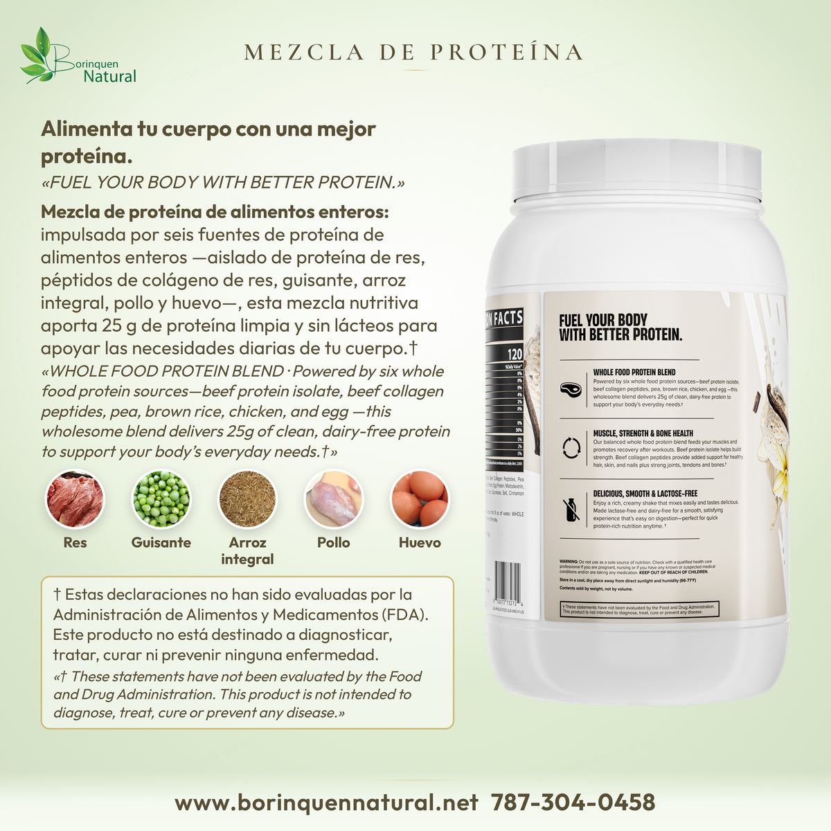 Mezcla de Whole Food Protein de Nutrex: res, colágeno de res, guisante, arroz integral, pollo y huevo