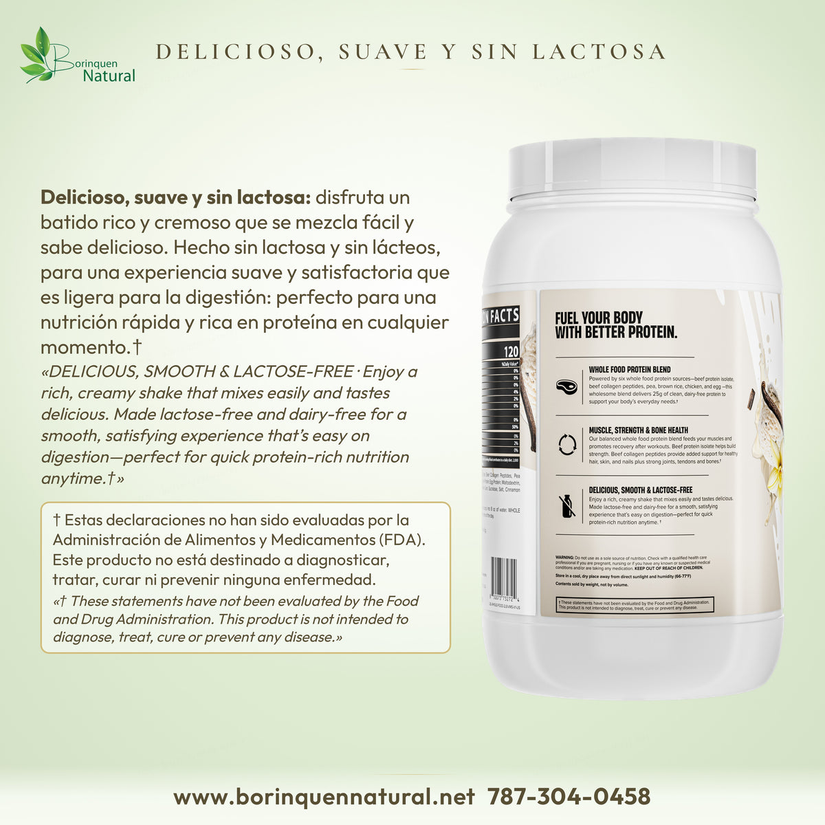 Whole Food Protein de Nutrex: batido delicioso, suave y sin lactosa, hecho sin lácteos y fácil de mezclar