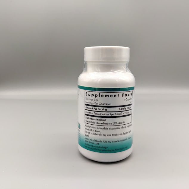 NutriCology - Pancreas - Natural Glandular 60 Vegetarian Capsules — vista posterior