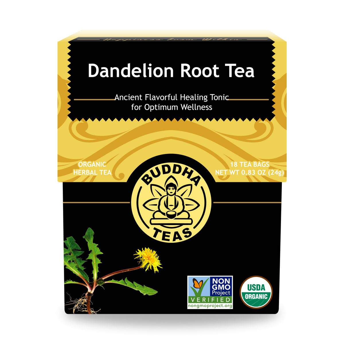 Buddha Teas Organic Dandelion Root Tea 18 tea bags