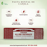 Pasta Dental de Canela sin Flúor Dr. Bronner's, 5 oz