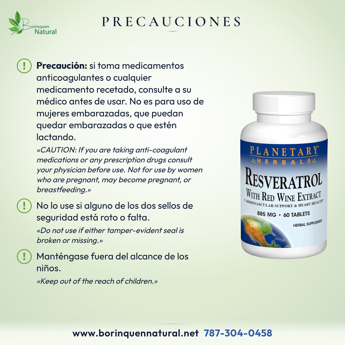 Precauciones de Resveratrol Planetary Herbals: anticoagulantes o recetas, embarazo, lactancia, sellos de seguridad y niños