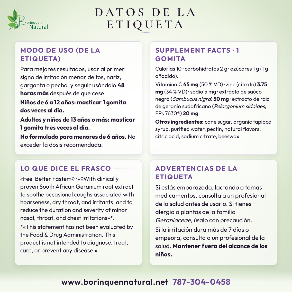 Etiqueta de Sambucus Cough Relief + Immune de Nature's Way: modo de uso, Supplement Facts y advertencias