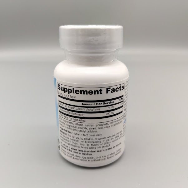 Serene Science® L-Theanine 200 mg 30 Tablet de Source Naturals — etiqueta con los ingredientes