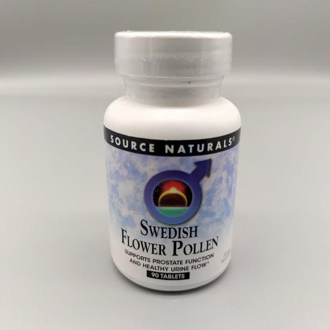 Frasco de polen de flores sueco Source Naturals con 90 tabletas para la próstata
