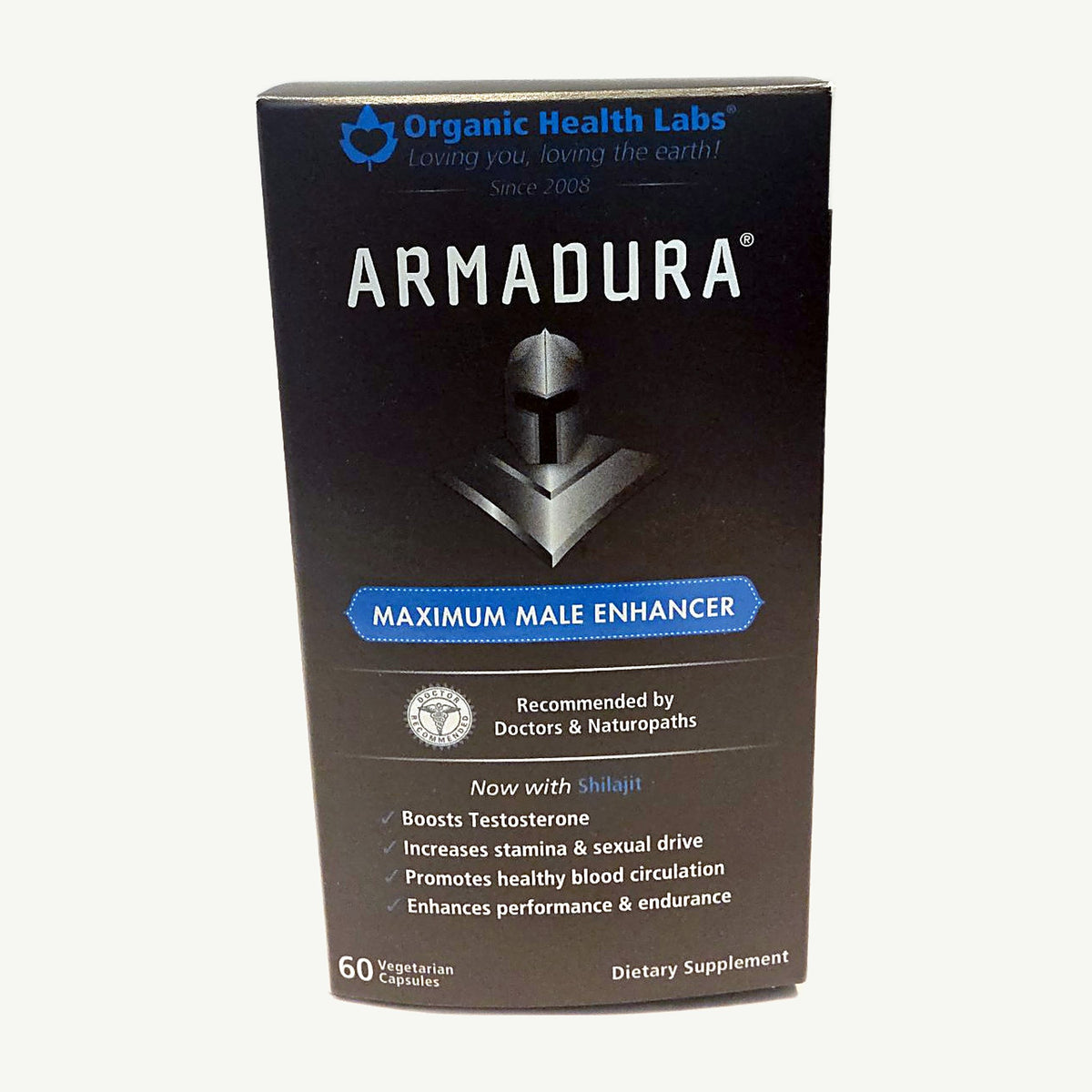 Caja Armadura Organic Health Labs, Maximum Male Enhancer, Now with Shilajit, 60 Vegetarian Capsules