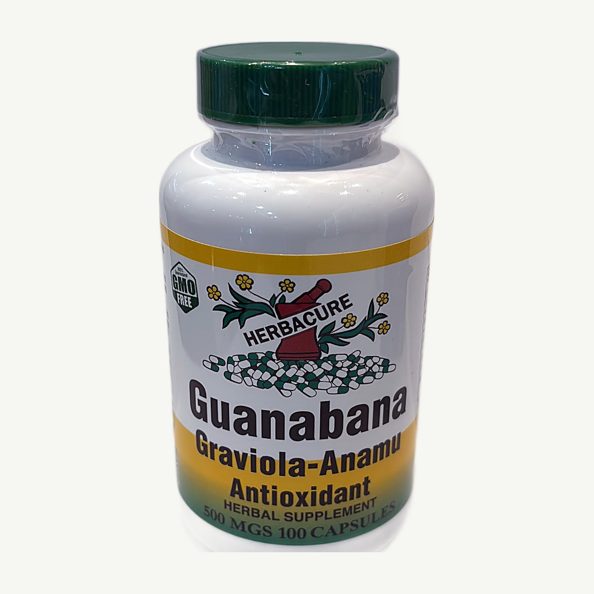 Guanábana Graviola-Anamú Herbacure: foto real del envase tomada en la tienda Borinquen Natural (1 de 2)