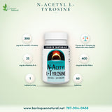 N-Acetyl L-Tyrosine Source Naturals 300 mg con B6, 60 Tabletas