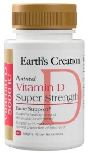 Vitamina D 5000 UI Earth's Creation Super Strength, 100 softgels