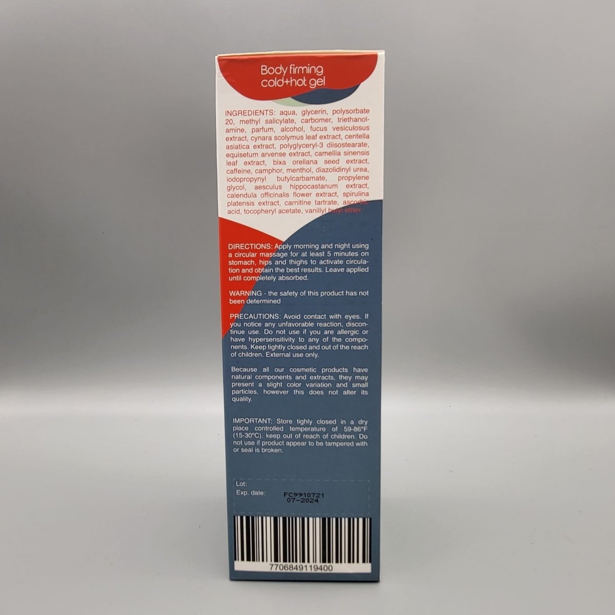 Body Firming Gel - 2 in 1 - Cold &amp; Hot Gel - 8.8oz