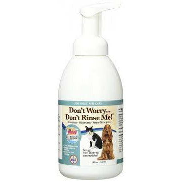 Don't Worry Don't Rinse Me! Rinseless Waterless Foam Shampoo for Dogs &amp; Cats 18 OZ
