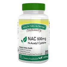 NAC N-Acetil Cisteína 600 mg, 120 Cápsulas Veganas Antioxidante de Health Thru Nutrition